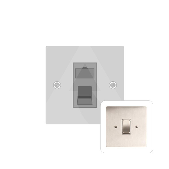 Stylist Grid Range 1 Gang Cat 6 in Satin Nickel - Black Trim